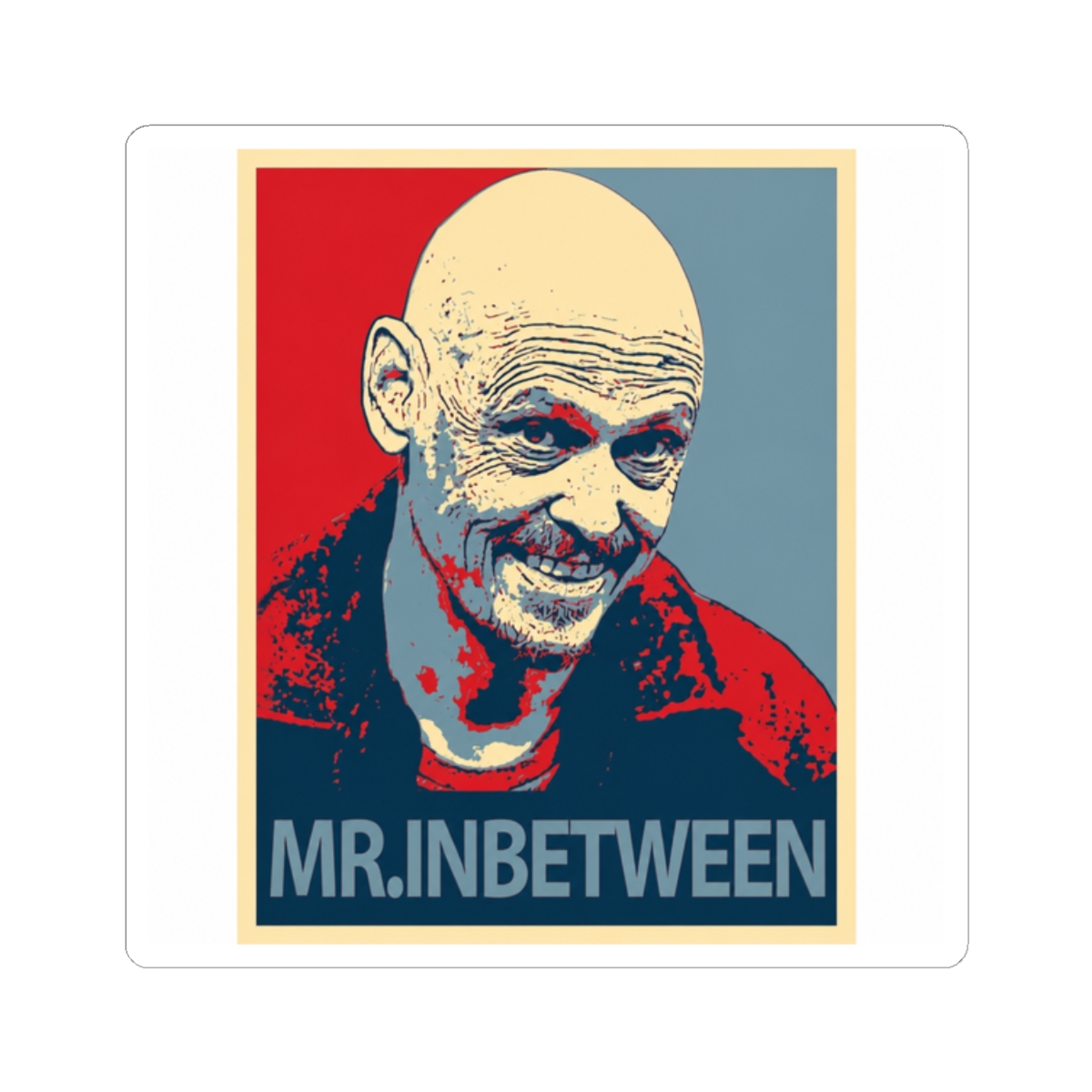 Mr Inbetween Retro Sticker - alternate angle 3, merchandise